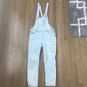 Vintage Zara Ripped Denim Overalls